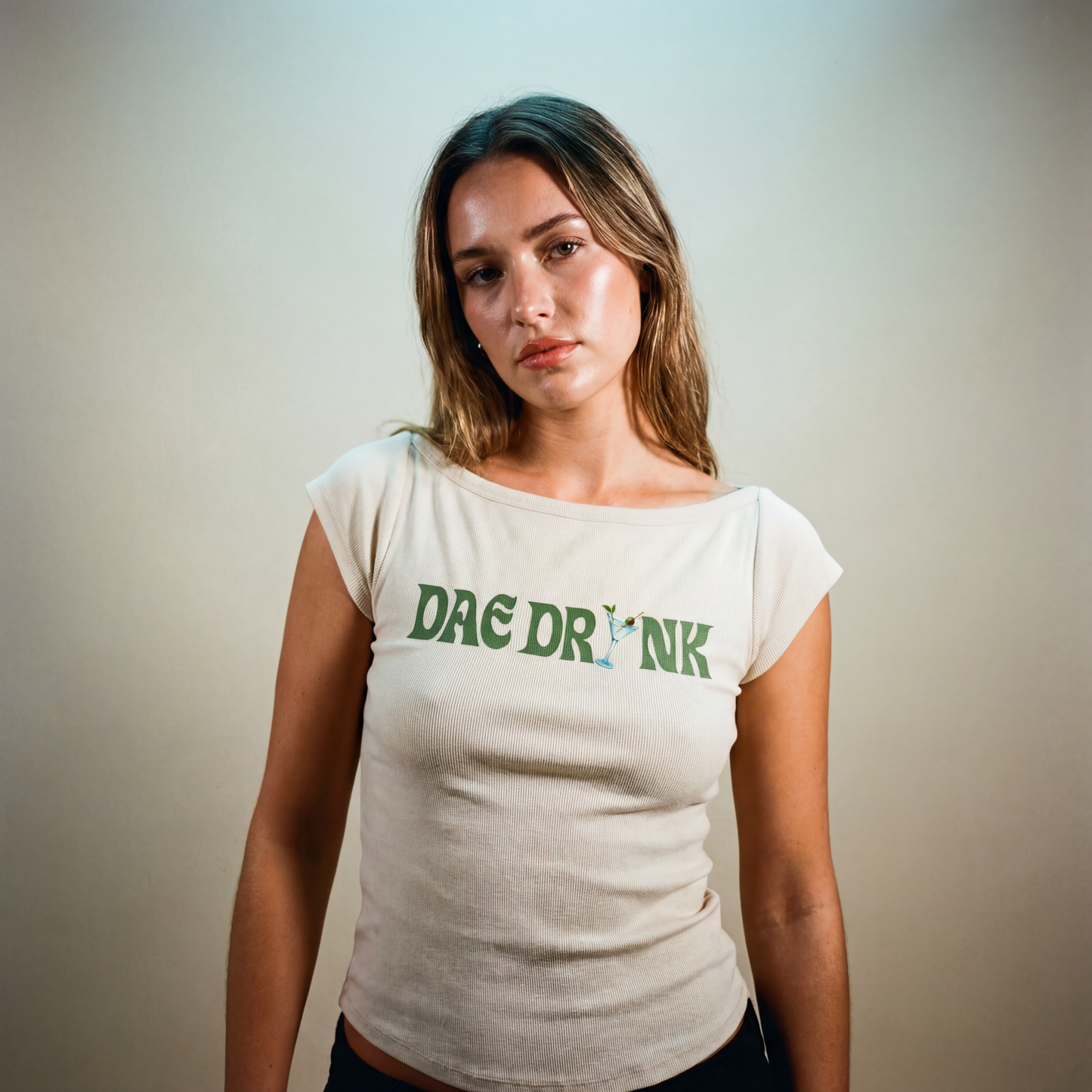 TIPSY DAESY WIDE NECK BABY TEE